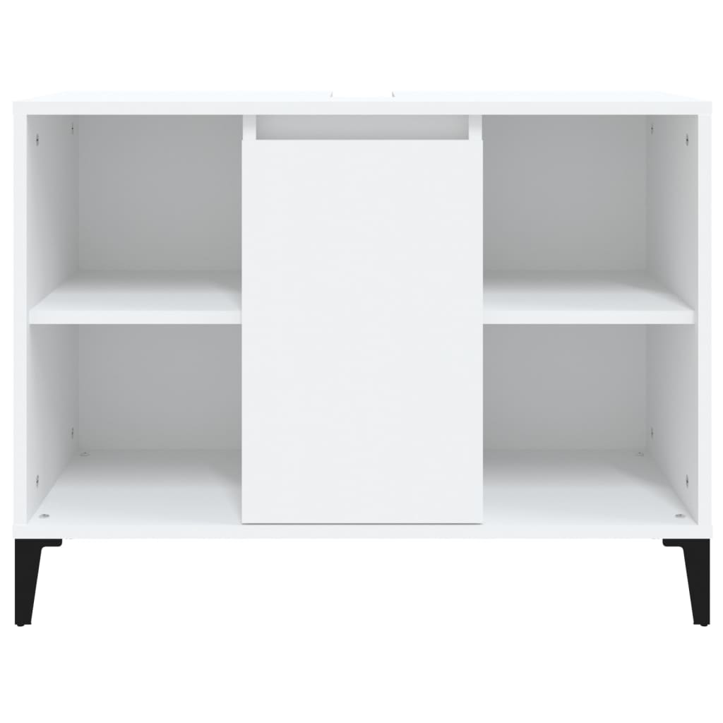 White Tinted Engineered Wooden Basin Organizer