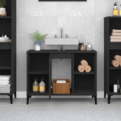 White Tinted Engineered Wooden Basin Organizer