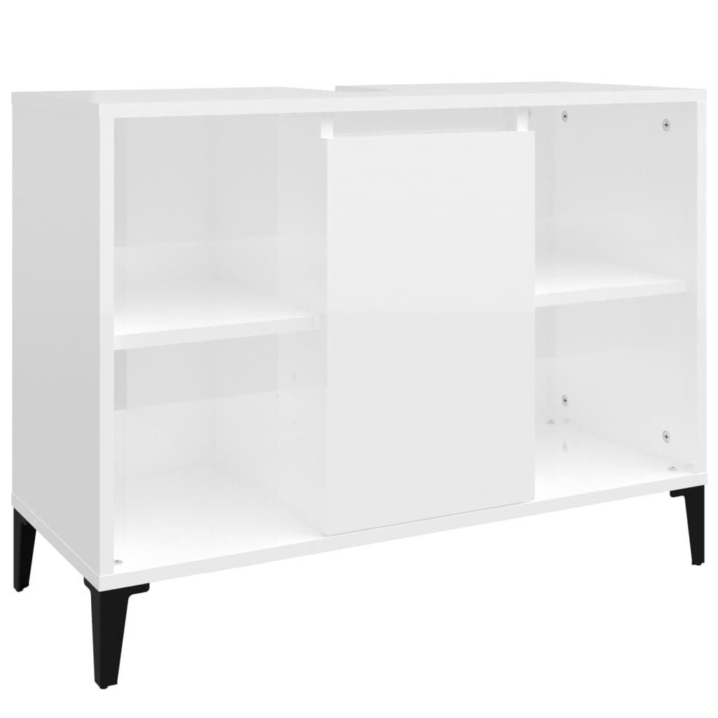 White Tinted Engineered Wooden Basin Organizer