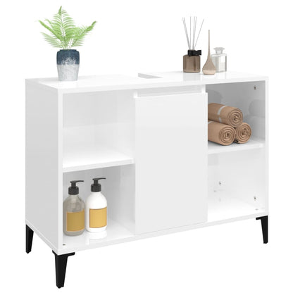 White Tinted Engineered Wooden Basin Organizer
