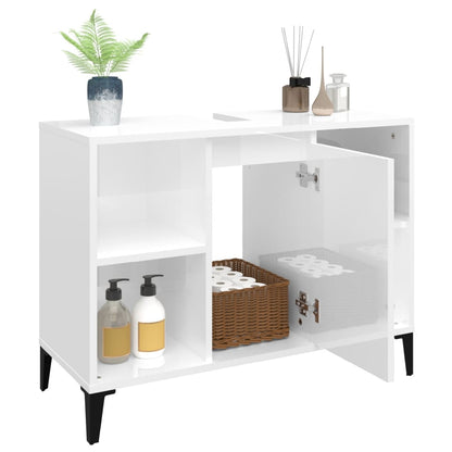 White Tinted Engineered Wooden Basin Organizer