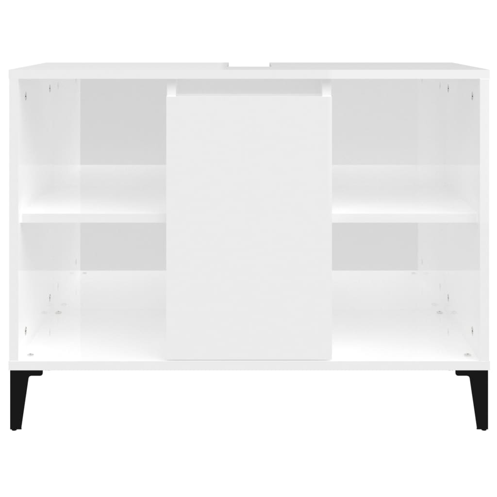 White Tinted Engineered Wooden Basin Organizer