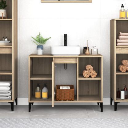 White Tinted Engineered Wooden Basin Organizer