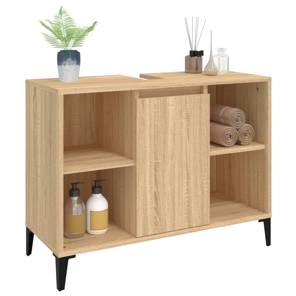 White Tinted Engineered Wooden Basin Organizer