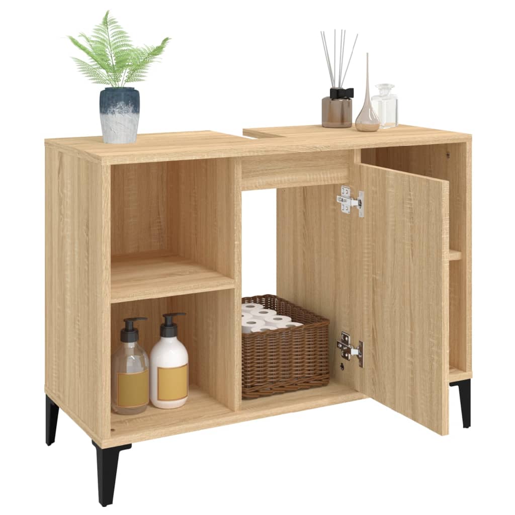White Tinted Engineered Wooden Basin Organizer