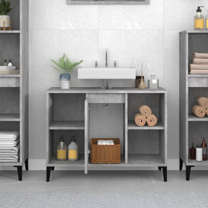 White Tinted Engineered Wooden Basin Organizer