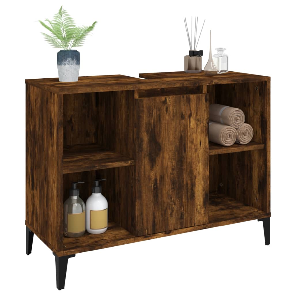 White Tinted Engineered Wooden Basin Organizer