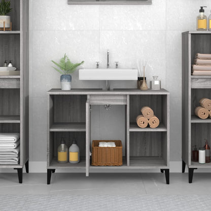 White Tinted Engineered Wooden Basin Organizer