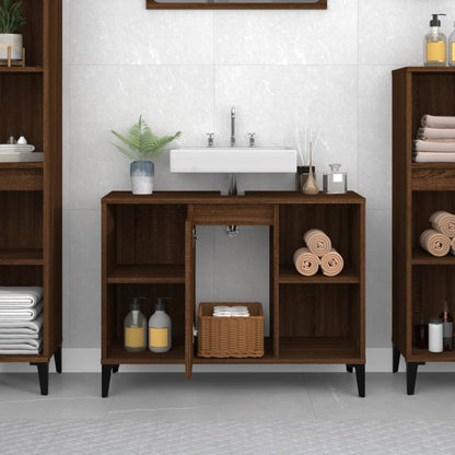 White Tinted Engineered Wooden Basin Organizer