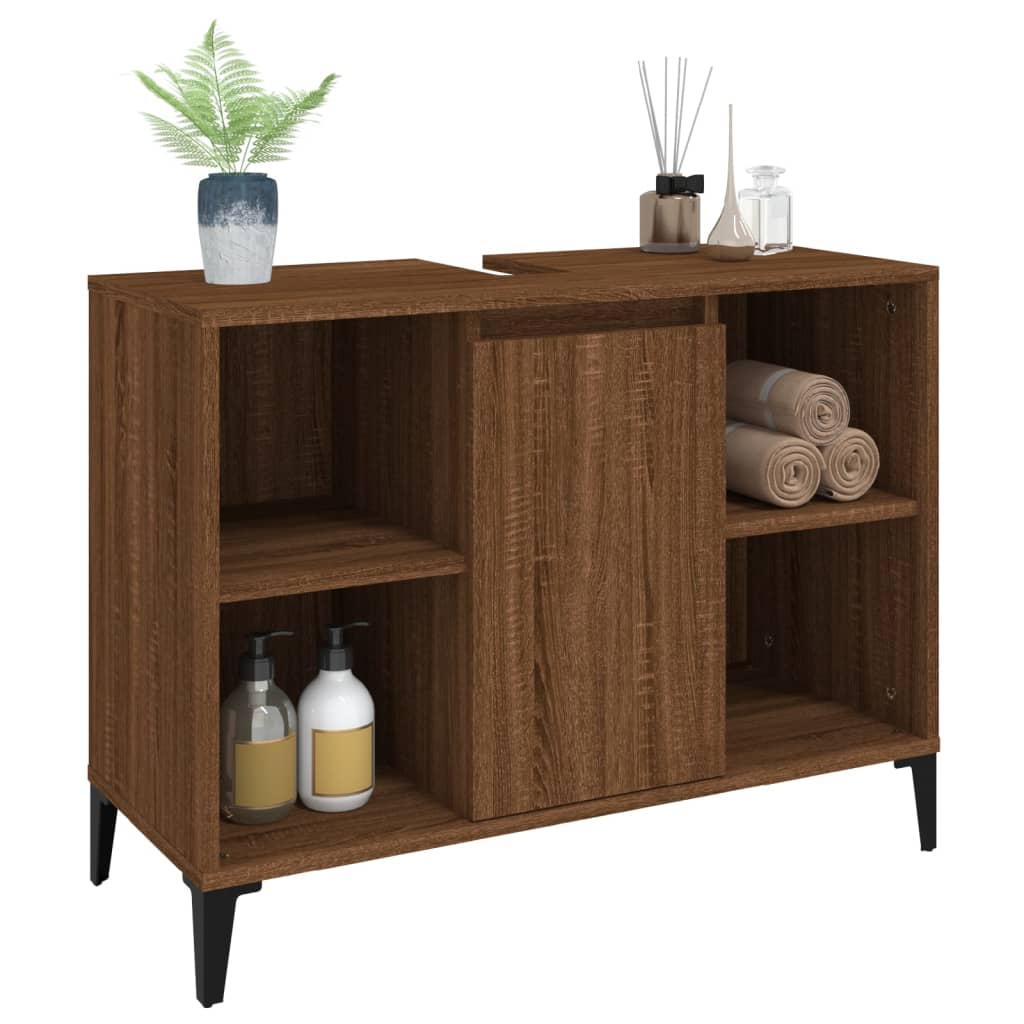 White Tinted Engineered Wooden Basin Organizer