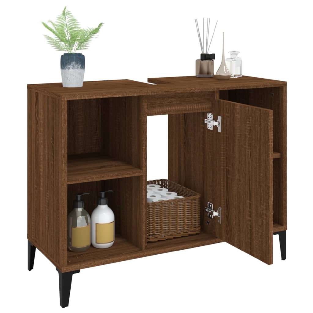 White Tinted Engineered Wooden Basin Organizer