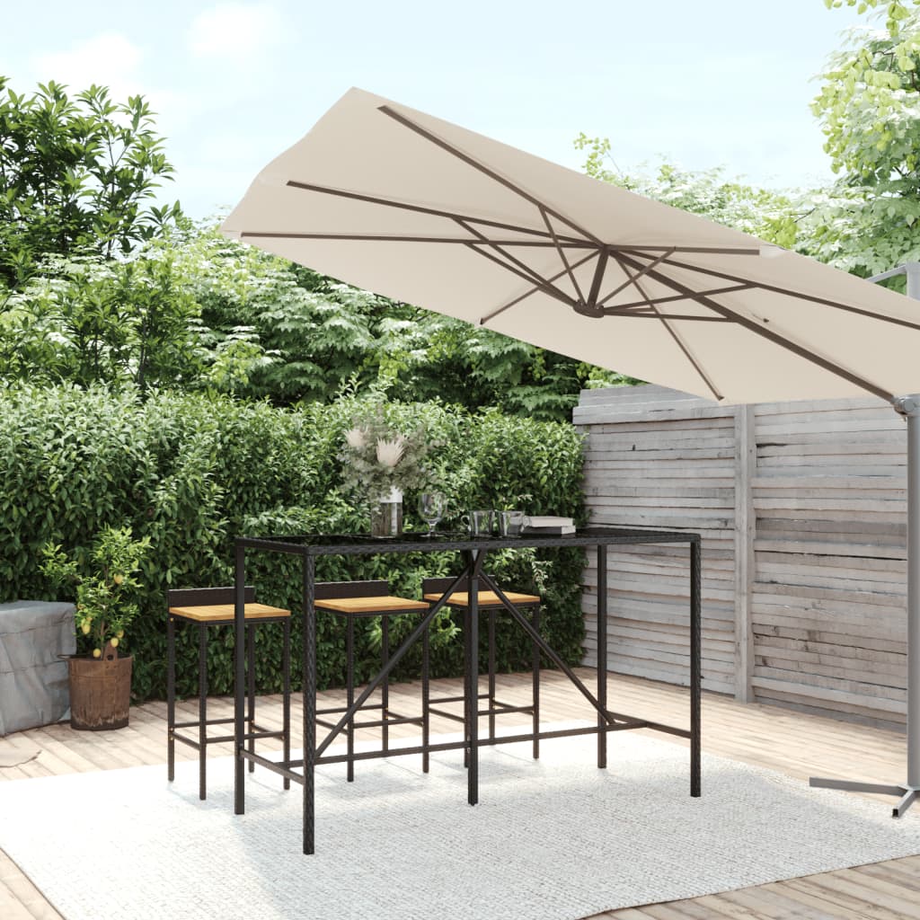 Comfortable Bar Table with Glass Top Relaxing Seating Urban Style 