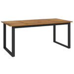 Rustic Charm: Solid Acacia Wood Garden Table with U-Shaped Legs