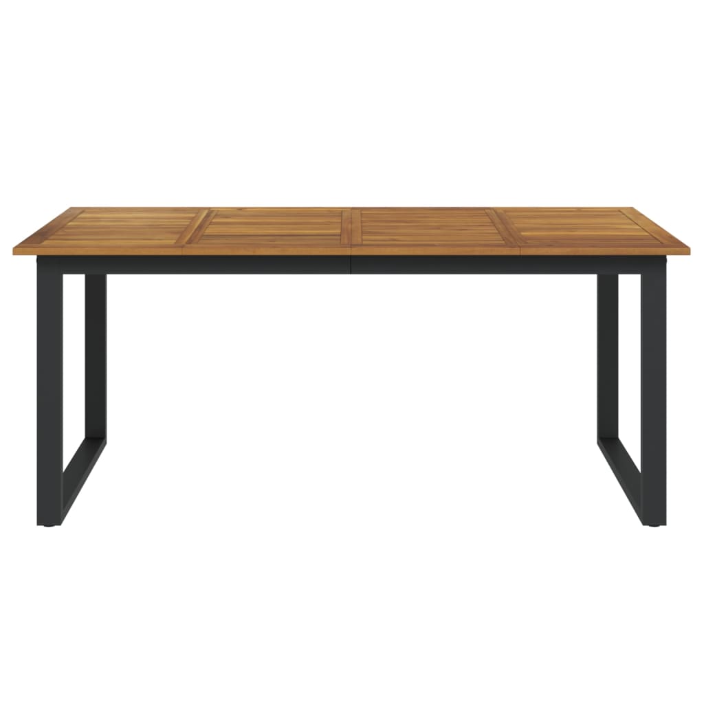 Rustic Charm: Solid Acacia Wood Garden Table with U-Shaped Legs