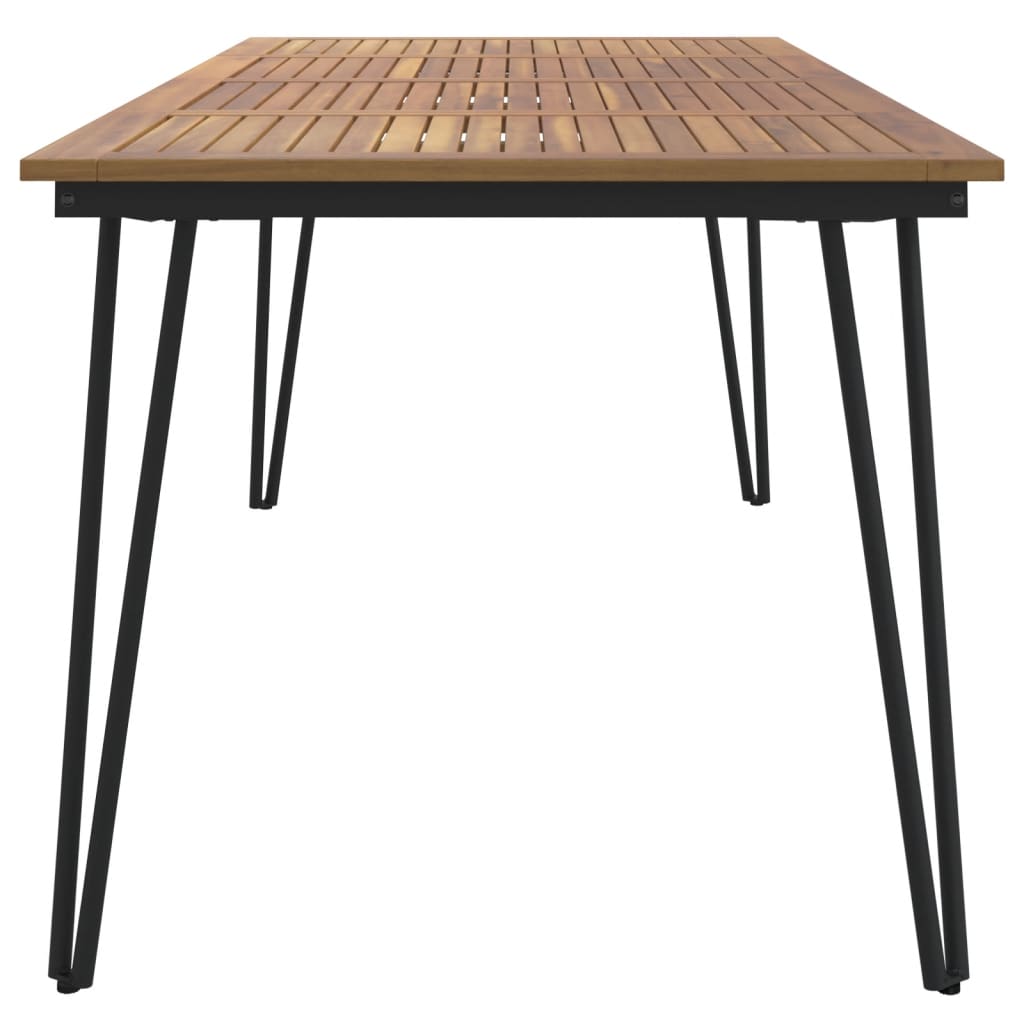 Acacia Wood Garden Table with Hairpin Legs