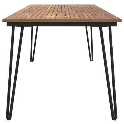 Acacia Wood Garden Table with Hairpin Legs
