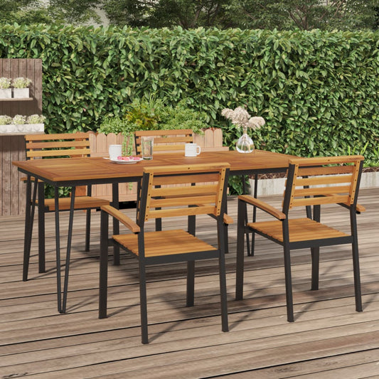 Acacia Wood Garden Table with Hairpin Legs