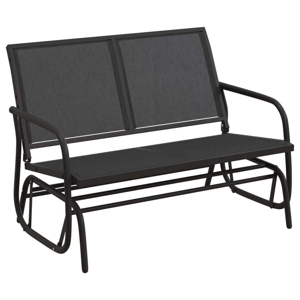 Serenity Swing: Black Textilene and Steel Garden Glider Bench