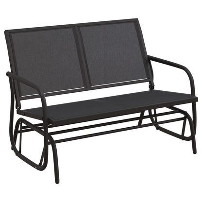 Serenity Swing: Black Textilene and Steel Garden Glider Bench