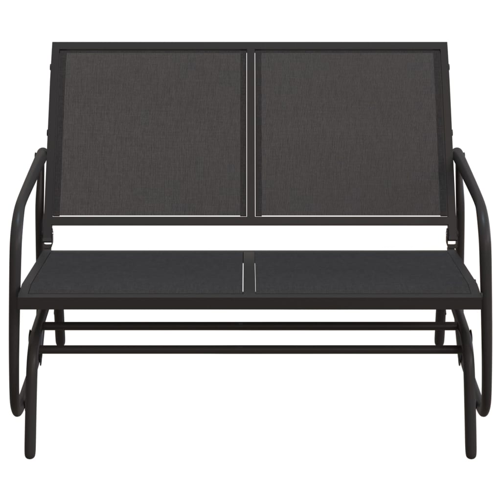 Serenity Swing: Black Textilene and Steel Garden Glider Bench