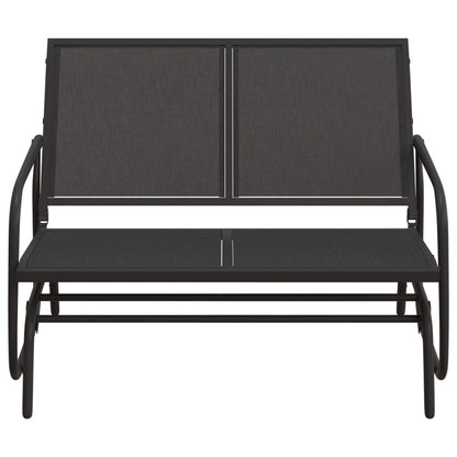 Serenity Swing: Black Textilene and Steel Garden Glider Bench