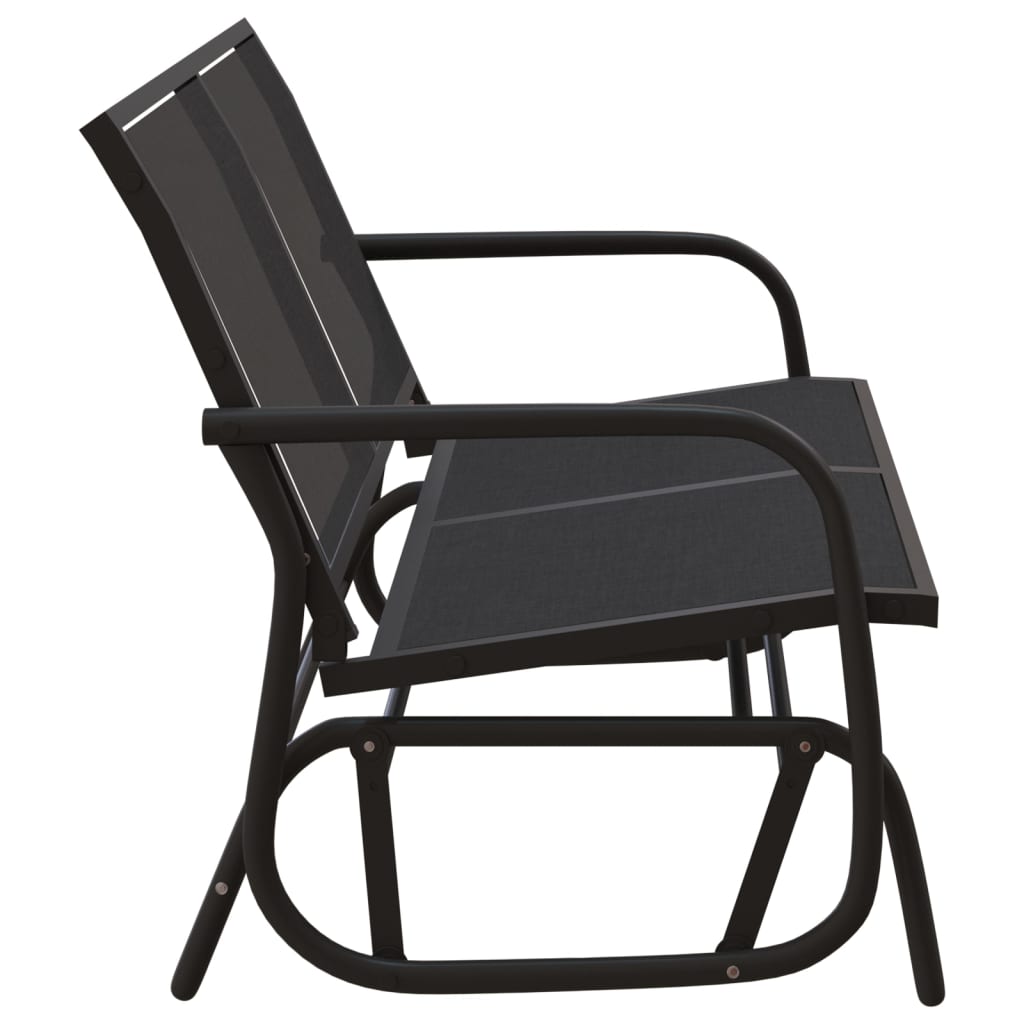 Serenity Swing: Black Textilene and Steel Garden Glider Bench