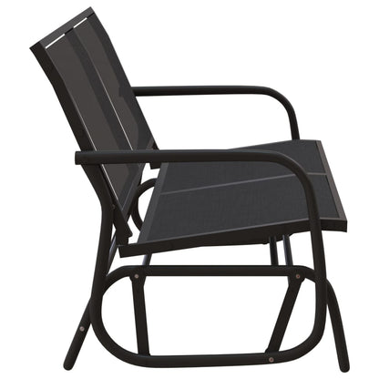 Serenity Swing: Black Textilene and Steel Garden Glider Bench