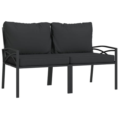 Elegant Steel Garden Chairs with Grey Cushions - Set of 2