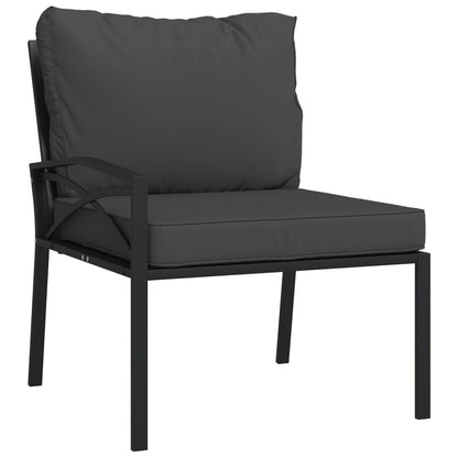 Elegant Steel Garden Chairs with Grey Cushions - Set of 2