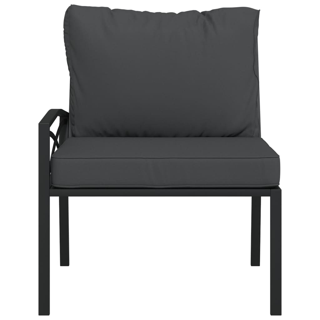 Elegant Steel Garden Chairs with Grey Cushions - Set of 2