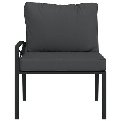 Elegant Steel Garden Chairs with Grey Cushions - Set of 2