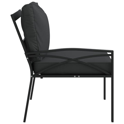 Elegant Steel Garden Chairs with Grey Cushions - Set of 2
