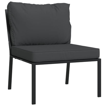 Elegant Steel Garden Chairs with Grey Cushions - Set of 2