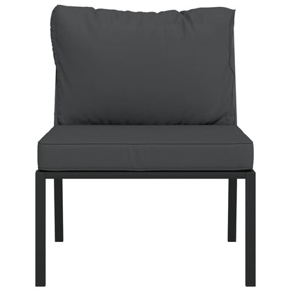 Elegant Steel Garden Chairs with Grey Cushions - Set of 2
