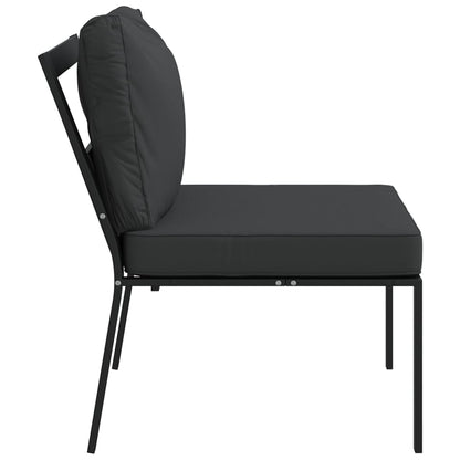 Elegant Steel Garden Chairs with Grey Cushions - Set of 2