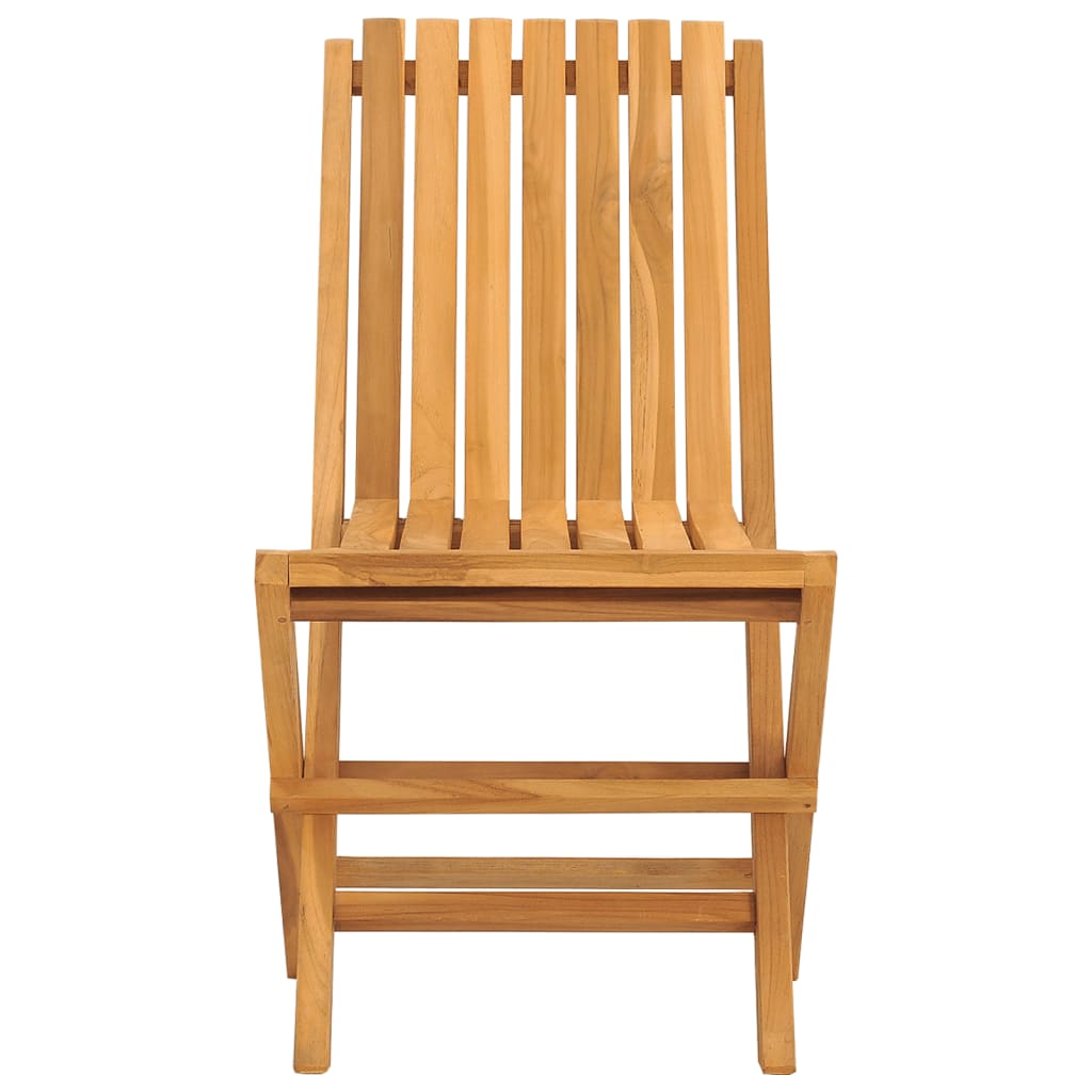 2 Pcs Solid and Stylish: Pair of Folding Teak Garden Chairs