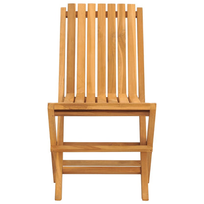 2 Pcs Solid and Stylish: Pair of Folding Teak Garden Chairs