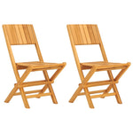 2 Pcs Solid and Stylish: Pair of Folding Teak Garden Chairs
