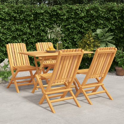 Tropical Tableau: 5-Piece Solid Teak Wood Garden Dining Set