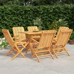 Nature's Noble Feast: 7-Piece Solid Teak Wood Garden Dining Set