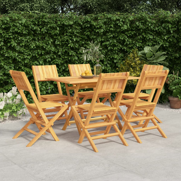  Teak Terrace Tranquility: 7-Piece Garden Dining Set