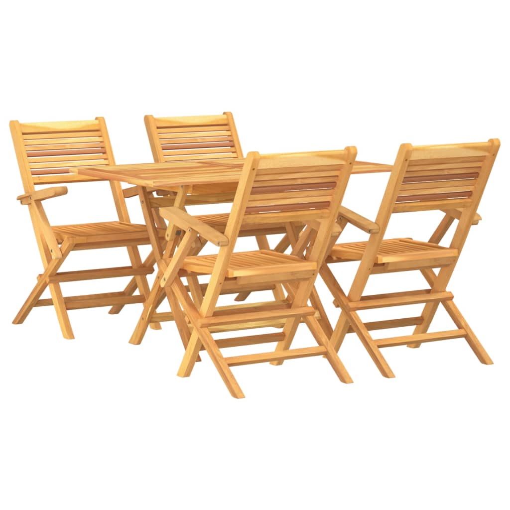 Teak Wood: 5-Piece Solid Wood Garden Dining Oasis