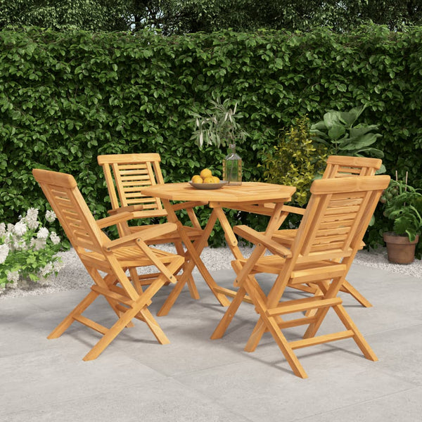  Teak Tuscany: 5-Piece Solid Wood Garden Dining Set