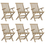 Grey Teak Grandeur: 7-Piece Solid Wood Garden Dining Set