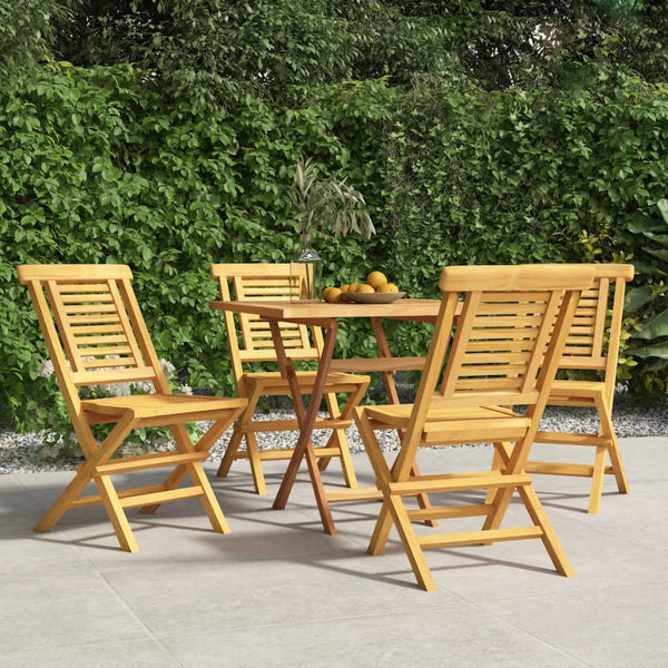  Quad Teak Folding Garden Chairs