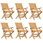 Teak Ensemble: 6 Elegant Folding Garden Seats