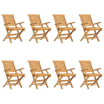 8-Piece Teak Wood Folding Garden Chairs
