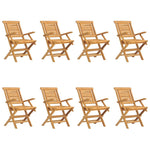 8-Piece Teak Wood Folding Garden Chairs