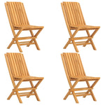 4-Pcs Teak Wood Folding Garden Chair Set