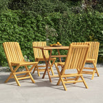 4-Pcs Teak Wood Folding Garden Chair Set